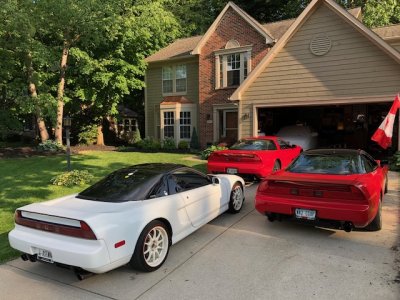 94 NSX, 98 Zanardi Prototype, and 99 Zanardi 34 in driveway.jpg